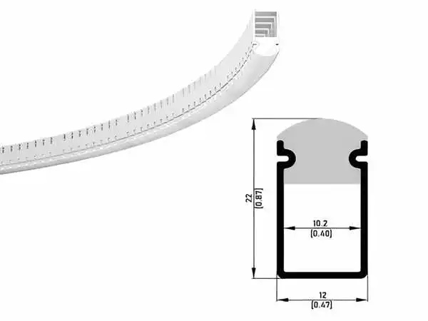 surface mounted led flexible profile 1022S