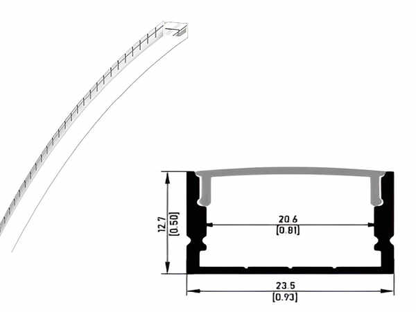Top bend led profile TV2312